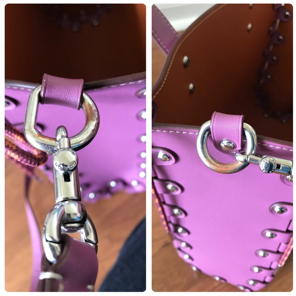 Coach Coachtopia Re-Laceable Reversible Crossbody Tote Purse, Lilac Berry - Picture 11 of 16